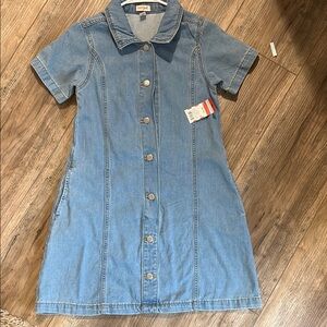 Denim Button-Up Kids Dress